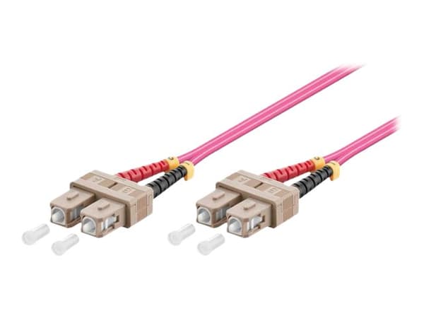 MicroConnect - Nettverkskabel - SC/UPC multimodus (hann) til SC/UPC multimodus (hann) - 10 m. - 2 mm - fiberoptikk - dupleks - 50 / 125 my - OM4 - ha