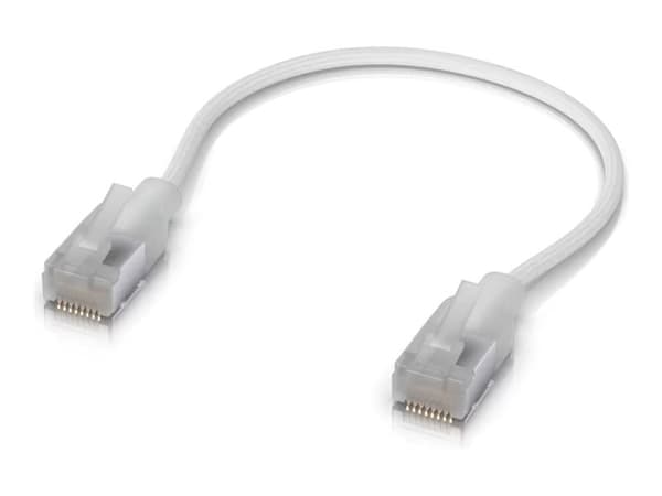 Ubiquiti UniFi - Koblingskabel - RJ-45 (hann) til RJ-45 (hann) - 15 cm - 3 mm - skjermet - CAT 6a - med støvel, innendørs - hvit