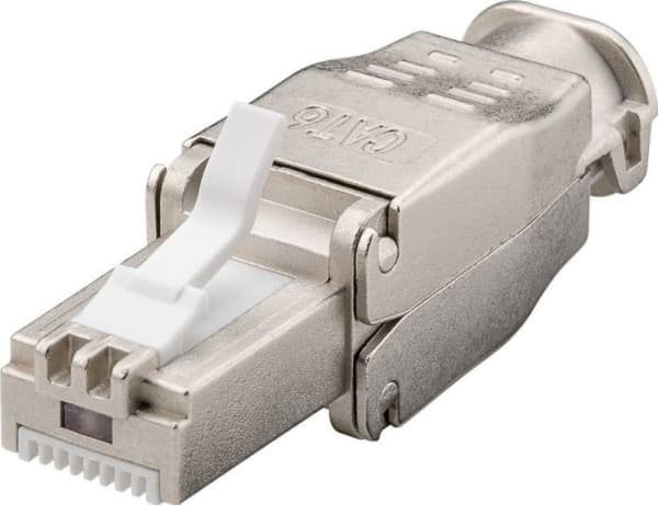 Goobay 38293, RJ45 male (8P8C), Grå, Hvit, Hankjønn, Rett, Zink, Cat6