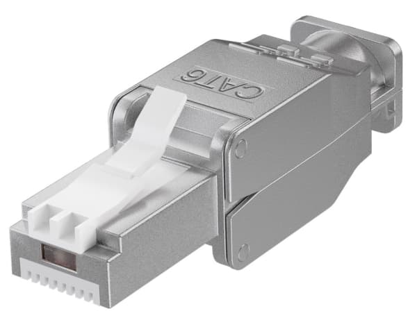 Goobay 38293, RJ45 male (8P8C), Grå, Hvit, Hankjønn, Rett, Zink, Cat6