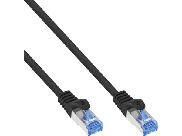 InLine patchkabel Cat.6A S/FTP TPE LSZH CCA svart 5m - Kablar - Nätverk (72605S)