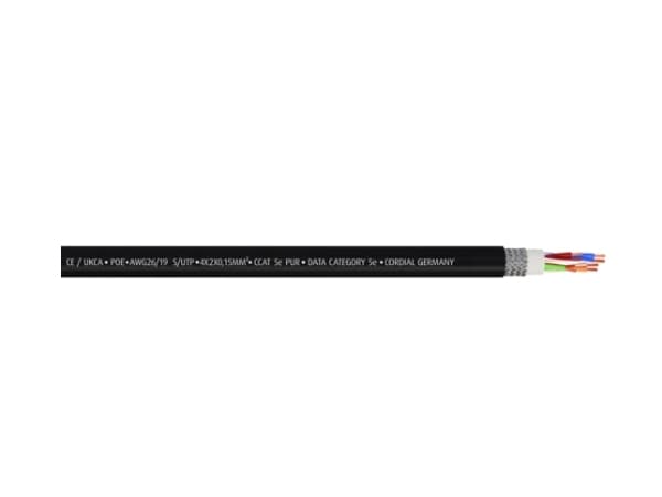 Cordial 15541, 15 m, Cat5e, S/UTP (STP), RJ-45, RJ-45, Sort