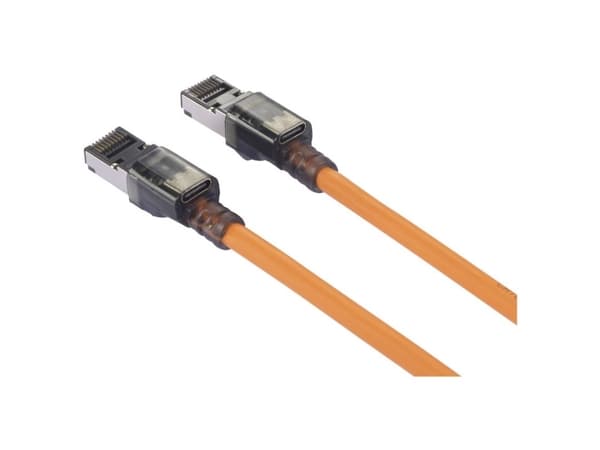 Renkforce RF-6609646, 0,5 m, Cat6a, S/FTP (S-STP), RJ-45/USB-C, RJ-45/USB-C, Oransje