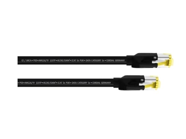 Cordial 15532, 0,3 m, Cat5e, S/UTP (STP), RJ-45, RJ-45, Sort