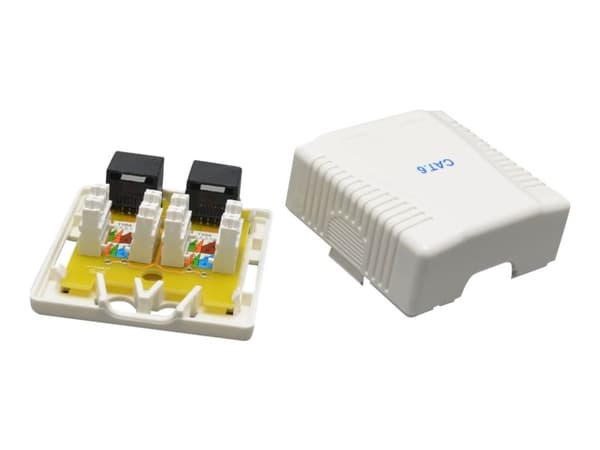 Cablexpert - Overflatemonteringsboks for nettverk - CAT 6 - UTP - RJ-45 X 2 - hvit