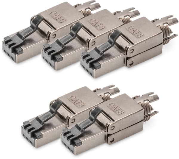 Digitus DN-93837-5, RJ45, Metallisk, Hankjønn, Rett, Nickel, Zink, Cat8.1