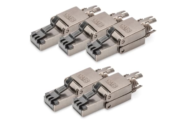 Digitus DN-93837-5, RJ45, Metallisk, Hankjønn, Rett, Nickel, Zink, Cat8.1