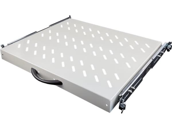Alantec Uttrekkshylle 19" 1U, dybde 370mm, grå farge, 4 monteringspunkter ALANTEC