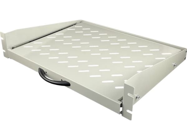 Alantec 19" 2U utdragshylla 350mm djup, grå, 4 fästpunkter ALANTEC