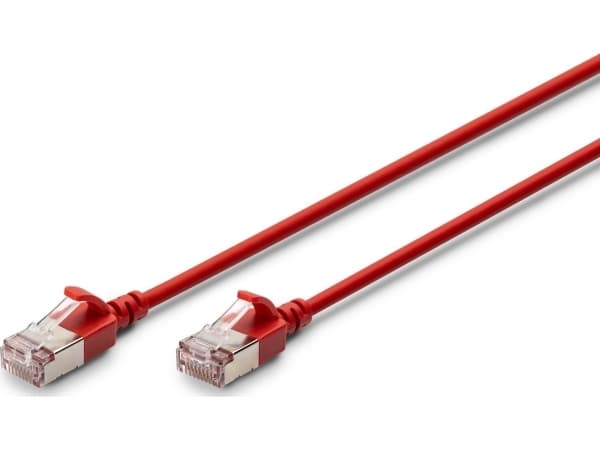 Digitus DK-1632-A-003S-R, 0,3 m, Cat6a, F/FTP (FFTP), RJ-45, RJ-45, Rød