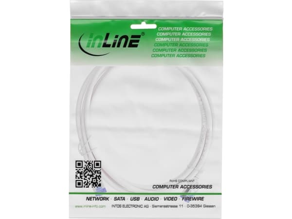 InLine 74925W, 25 m, Cat6a, S/FTP (S-STP), RJ-45, RJ-45, Hvit