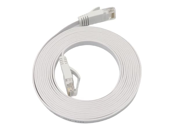 MicroConnect - Nätverkskabel - RJ-45 (hane) till RJ-45 (hane) - 7 m - 6 mm - U/UTP, oskärmad - CAT 6a - hakfri, halogenfri, tvinnad, platt - vit
