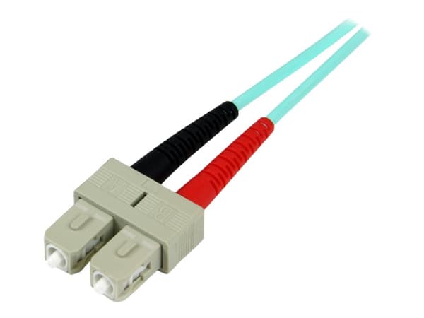 StarTech.com 1m Fiber Optic Cable - 10 Gb Aqua - Multimode Duplex 50/125 - LSZH - LC/SC - OM3 - LC to SC Fiber Patch Cable - Patch-kabel - LC multilä