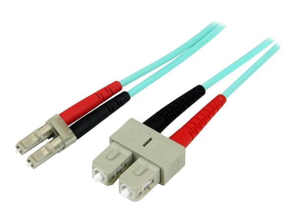 StarTech.com 1m Fiber Optic Cable - 10 Gb Aqua - Multimode Duplex 50/125 - LSZH - LC/SC - OM3 - LC to SC Fiber Patch Cable - Patch-kabel - LC multilä
