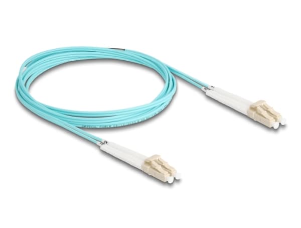 Delock - Nätverkskabel - LC multiläge (hane) till LC multiläge (hane) - 2 m - fiberoptisk - duplex - 50/125 mikron - OM3 - halogenfri, justerbara vin