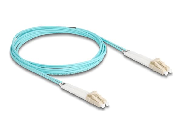 Delock - Nätverkskabel - LC multiläge (hane) till LC multiläge (hane) - 2 m - fiberoptisk - duplex - 50/125 mikron - OM3 - halogenfri, justerbara vin