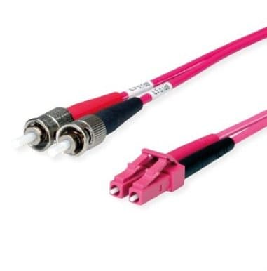 TELEGRTNER FO duplexadapterkabel, 1x LC Duplex, 2x ST G50/125 OM4, violett, 5 m