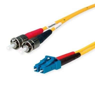 TELEGRTNER FO Duplex-adapterkabel, 1x LC Duplex, 2x ST, gul, 3 m