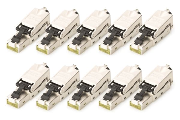 Digitus DN-93631-10, RJ-45, Sølv, Hankjønn, Rett, Zink, Cat6a