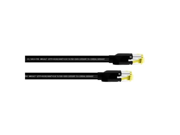 Cordial 15577, 1,5 m, Cat7a, S/FTP (S-STP), RJ-45, RJ-45, Sort