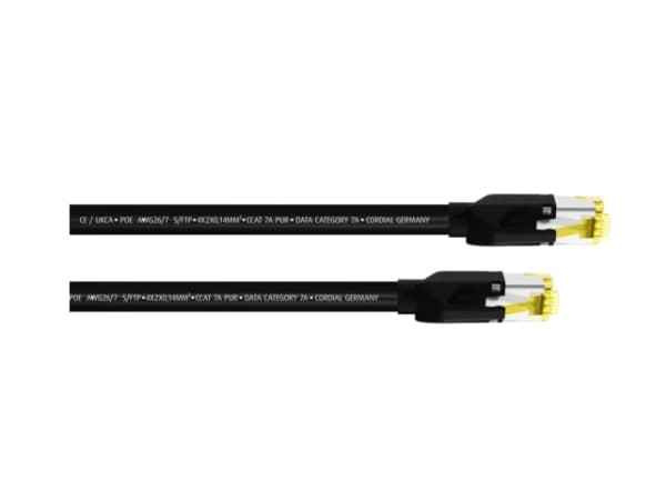 Cordial 15577, 1,5 m, Cat7a, S/FTP (S-STP), RJ-45, RJ-45, Sort