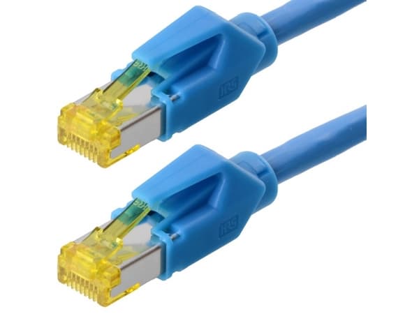 Tecline S/FTP Cat6A, 1m, 1 m, Cat6a, S/FTP (S-STP), RJ-45, RJ-45, Blå
