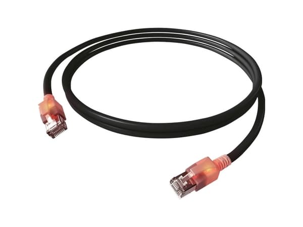 Easylan CS1OSADAD0075 RJ45 Netværkskabel, patchkabel CAT 6A S/FTP 7.5 m Sort med LED 1 stk