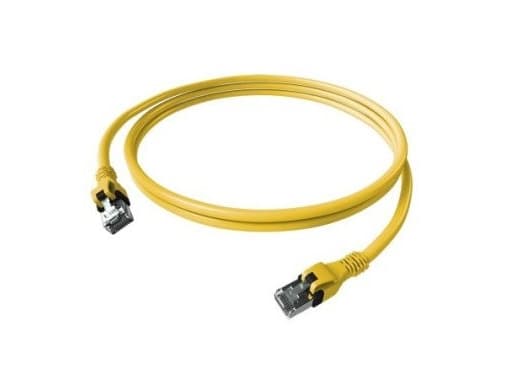 EasyLan DualBoot PushPull Patch Cable Cat.6A (Class EA), S/FTP, RJ45 / RJ45, żółty, 1,5 m