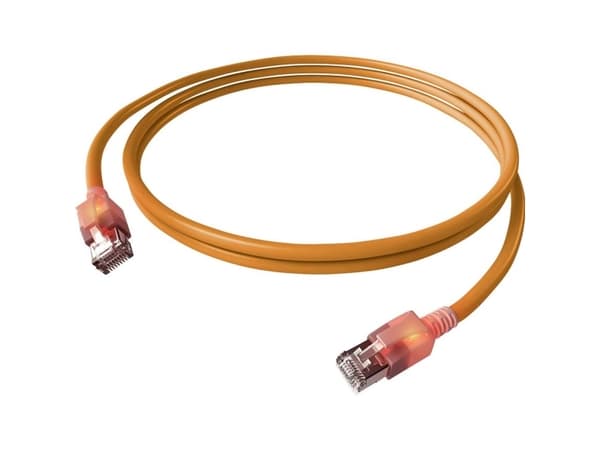 Easylan CS1OOADAD0015 RJ45 Netværkskabel, patchkabel CAT 6A S/FTP 1.5 m Orange med LED 1 stk