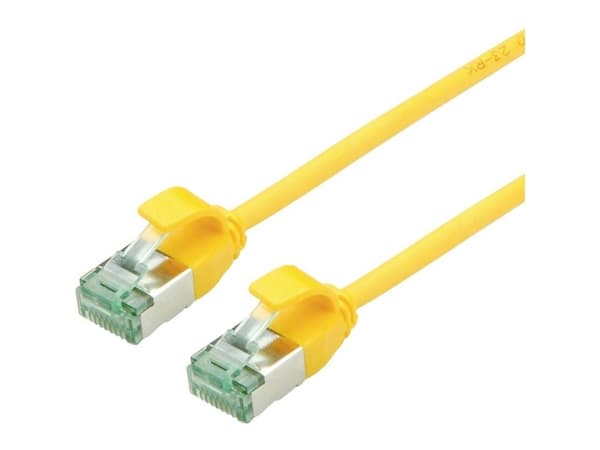 roline återvunnet material RJ45 (crossover) Nätverkskabel Anslutningskabel CAT 6A U/FTP 0,3 m Gul