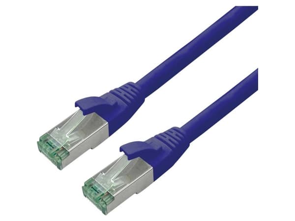 roline återvunnet material RJ45 (crossover) Nätverkskabel Anslutningskabel CAT 6A S/FTP 5 m Blå