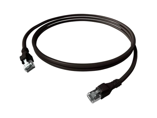 EasyLan DualBoot PushPull Patch Cable Cat.6A (Class EA), S/FTP, RJ45 / RJ45, czarny, 1 m