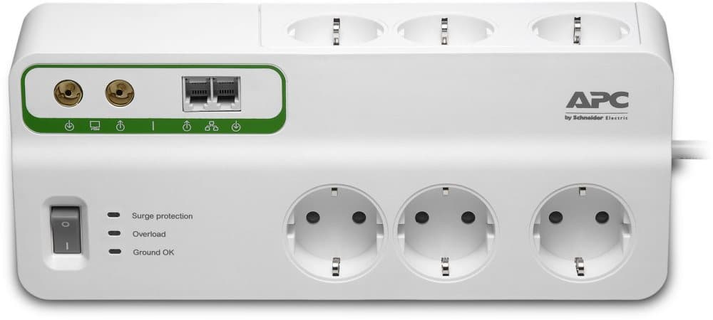 HOME/OFFICE SURGEARREST 6 OUTL ACCS W/ PHONE/COAX PROTECTION 230V