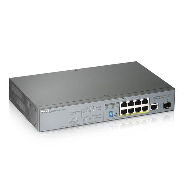 Zyxel GS1300-10HP, 10 Port unmanged CCTV PoE Switch, long range, 130W