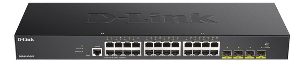 D-Link DGS-1250-28X - 24-port Gigabit Smart Managed Switch with 4x 10G SFP+ ports