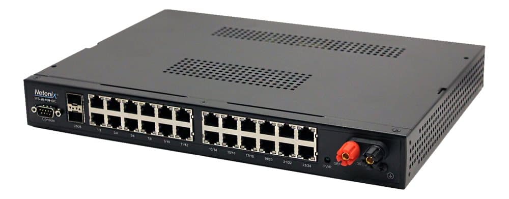 NETONIX Switch WS-26-400-IDC 24xGE PoE ports 2xSFP isolated DC pwr