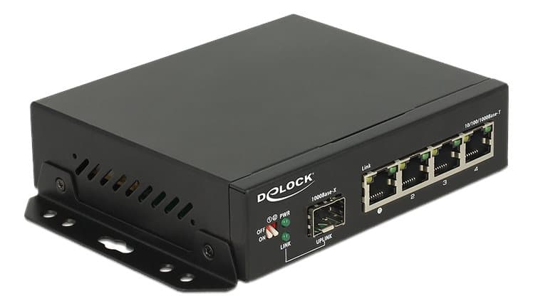 Switch Gigabit 4 port RJ45 + SFP Delock