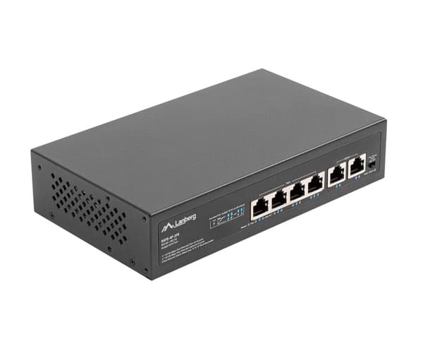 SWITCH POE 19" 6-PORT 100MB (4 PORTS POE, 30W/PORT, MAX 60W)