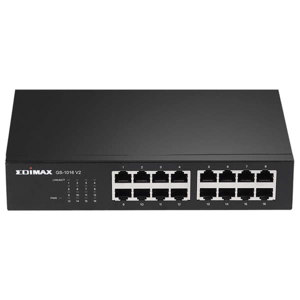 Edimax 16-porters Gigabit-svitsj svart Sort