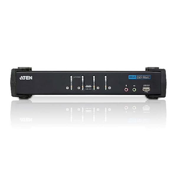 ATEN CS1764A KVM-bryter med 4 porter, svart Sort