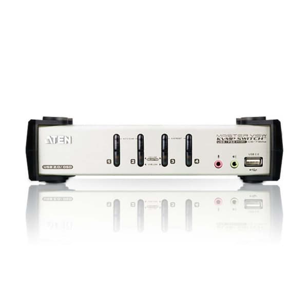 ATEN CS1734B KVM-bryter med 4 porter, sølv Sort, Metallisk