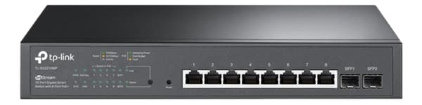 tplink JetStream™ 10-Port Gigabit Smart Switch with 8-Port PoE+ Svart
