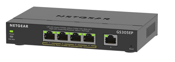 Netgear 5PT GE PLUS SWCH W/ POE+ Sort