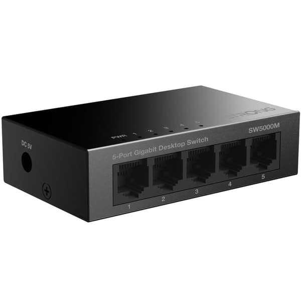 Strong 5-porttinen gigabittikytkin metalli musta