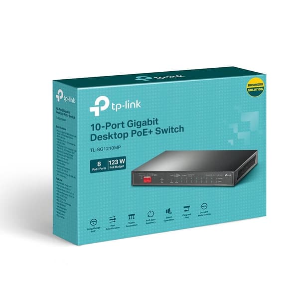 TP-Link 10-portars gigabitswitch för skrivbord med 8-portars PoE+