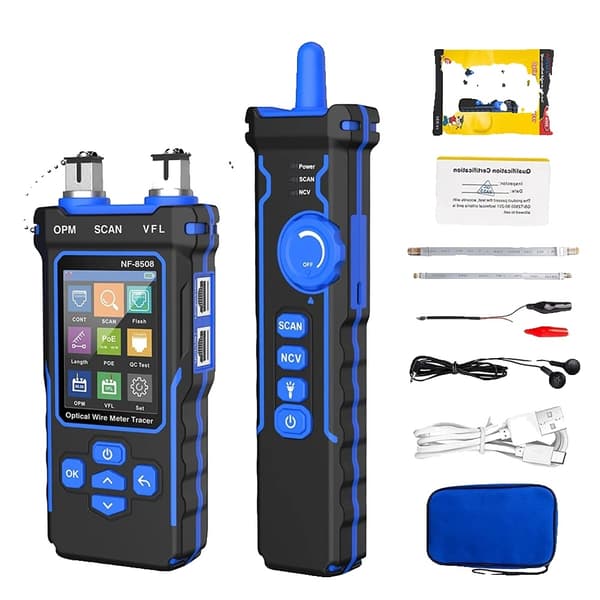 Netværkskabeltester NF-8508, POE & Optisk Effektmåler, CAT5/6 Kabeltestning,NF-8508