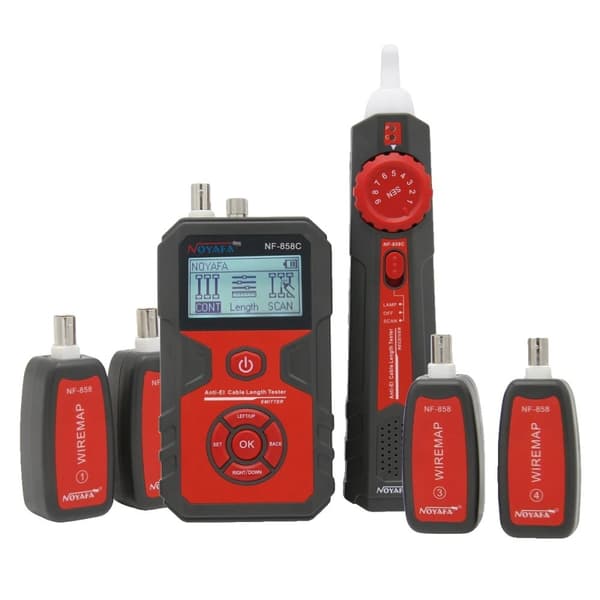 Kabeltester og Linjelokaliserer, Multifunktionel Netværkstester, Måler Kabel Længde Op til 2000m,NF-858C = NF-858C