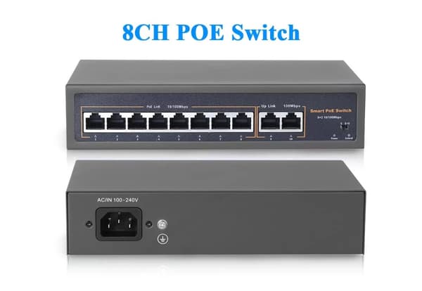 16CH POE Switch, 8 porte, 10/100Mbps transmissionshastighed,16CH POE Switch