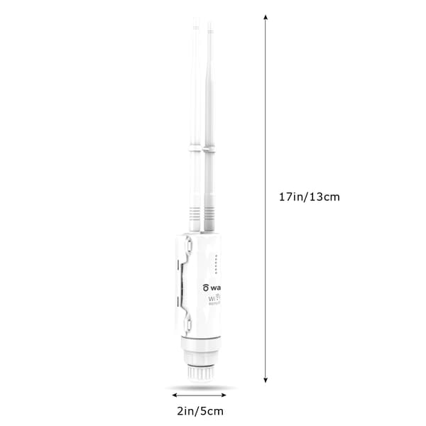 AC600 Trådløs Repeater, Dual Band Support, Vejrbestandigt Design,EU