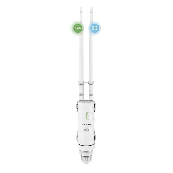 AC600 Trådløs Repeater, Dual Band Support, Vejrbestandigt Design,EU